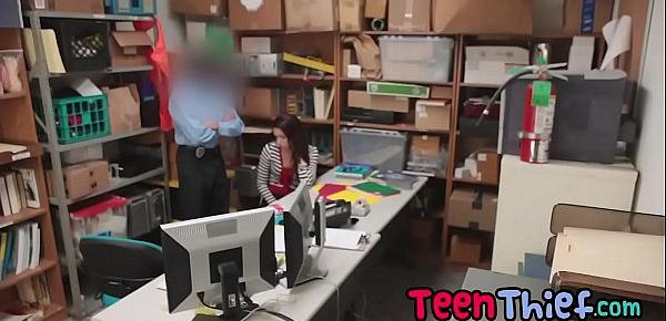 Sexy teen thief Naomi Mae gets fucked in police station